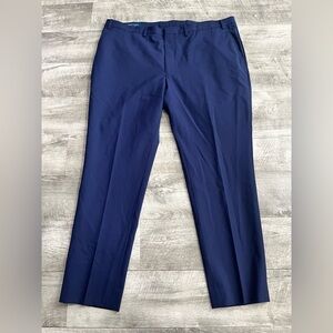 COLE HAAN Grand .OS WOOL Dress Pant Men 42 Stretch Solid  Blue Office Dressy